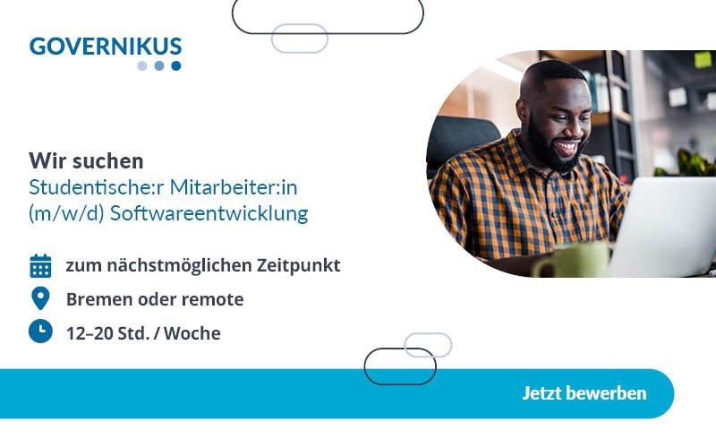 Studentische:r Mitarbeiter:in (m/w/d) Softwareentwicklung (Studentenjob | Bremen / Telearbeit)